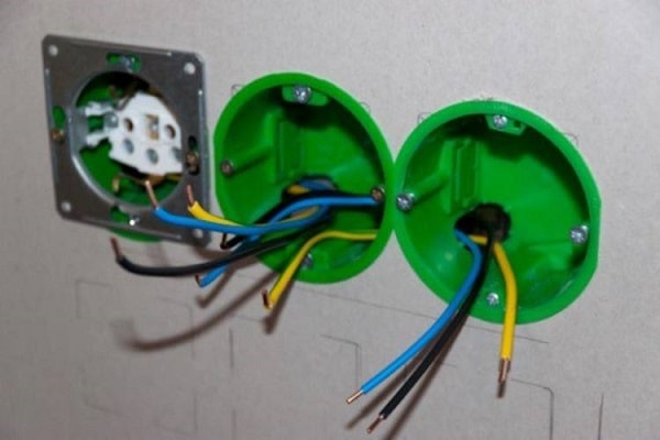 У разі введення нової лінії, потрібно доповнювати процес установки розеток трижильним кабелем, тобто: заземлення, нуль і фаза