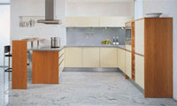 Слід також врахувати, що розміщення кухонних меблів по трьом стін вимагає достатнього простору