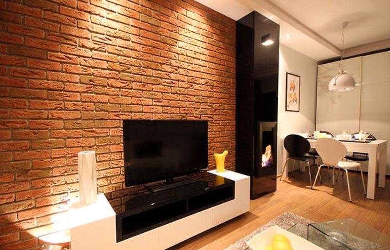 Вивчаючи фото квартир з клінкерної плиткою в інтер'єрі можна підібрати відповідне рішення і для свого будинку