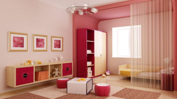 Різні кольори стін або візерунки допоможуть зонувати кімнату